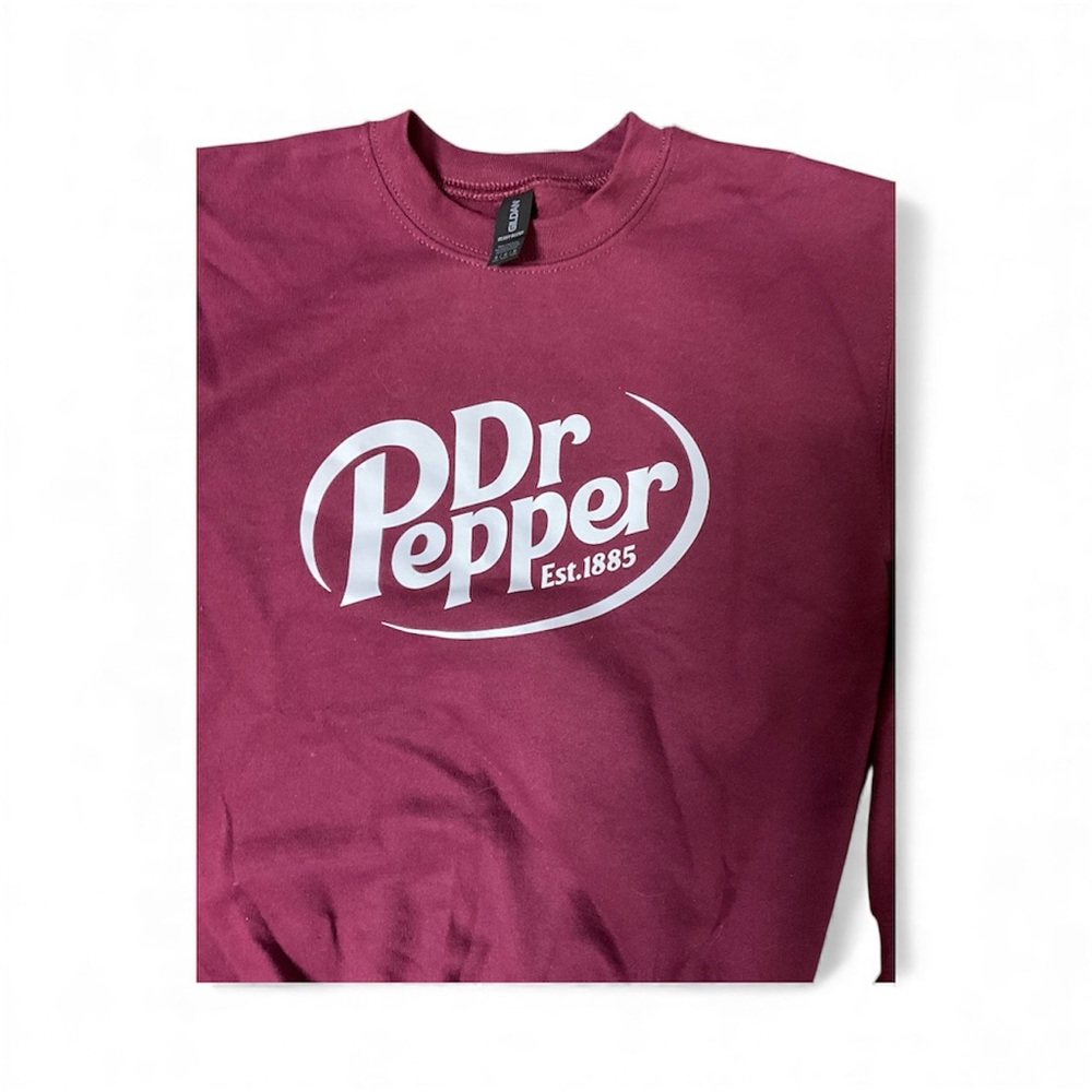 Dr Pepper Maroon Crewneck Heavy Blend Sweatshirt Youth M EUC - Picture 3 of 7